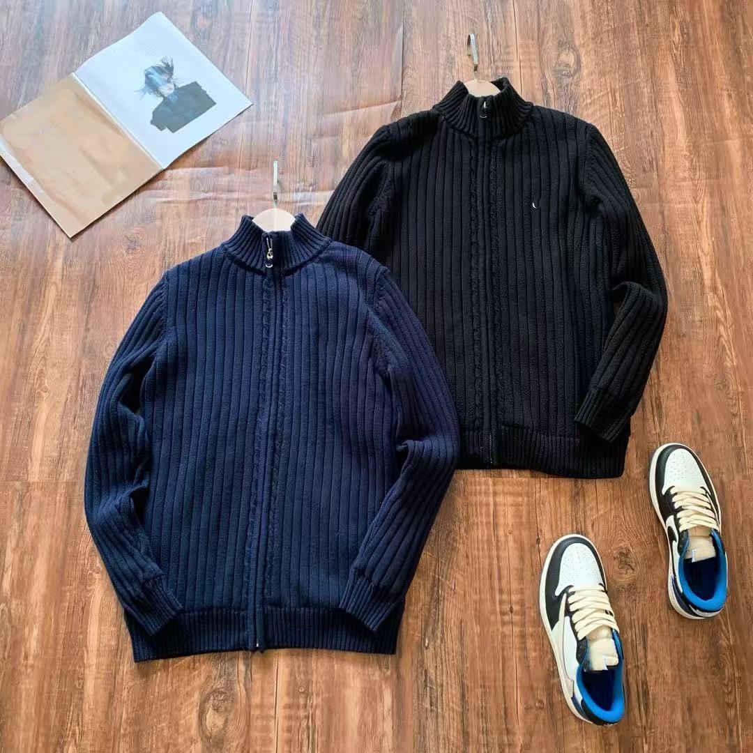 L New Simple and Stylish Zip-up Fleece-lined Sweater Jacket