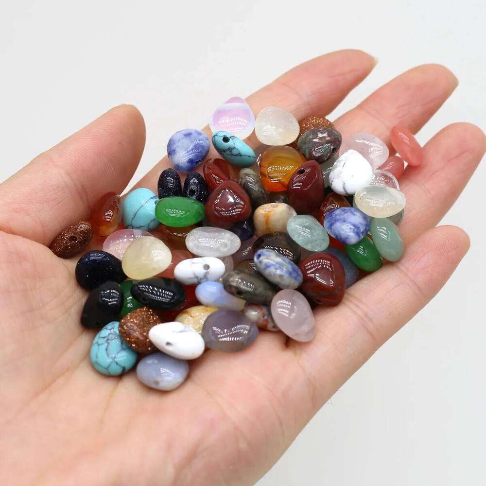 10pcs Natural Stone Crystal Teardrop Shape Rose Quartz Spacer Beads for Jewelry Making DIY Necklace Earrings Accessories 5851b