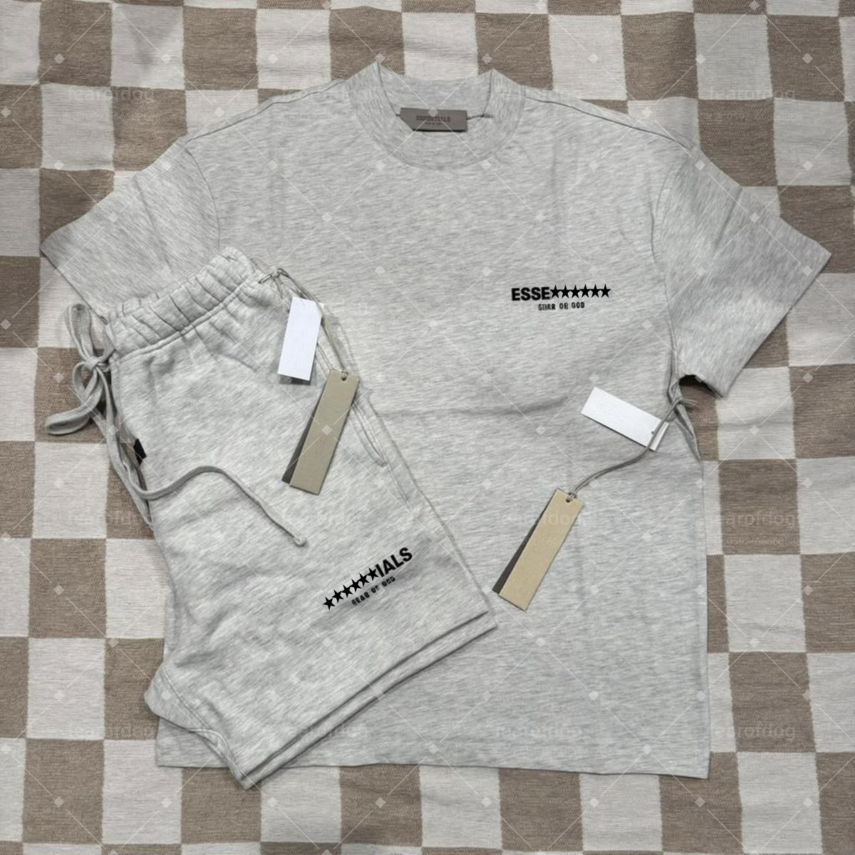Mens Essential Hoodies Sleeve Crew Neck Essential Short Sweatshirts Shirts Matching Shirts Set With Printed Text Drawstrings Grey Casual Sportswear