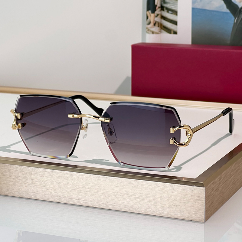 Designer Sunglasses For Women Men Classic Fashion Metal Rimless Eyewear CT0466 Luxury Sunglasses Outdoor Goggles UV400 Glasses With Box