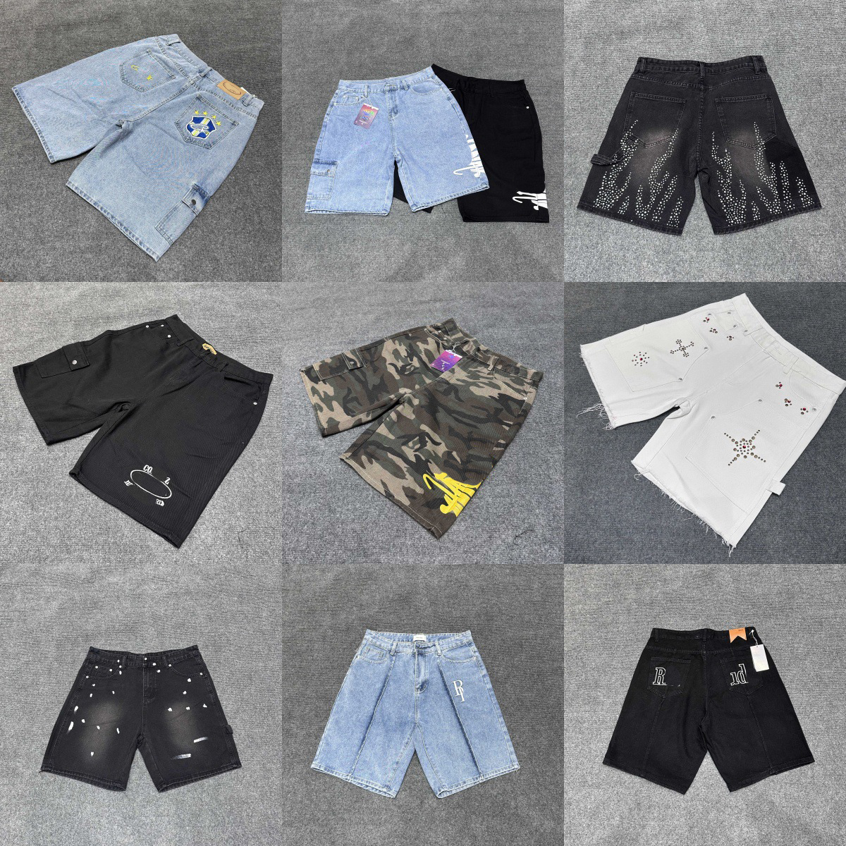 10A Designer Shorts Sports Jeans brodés avec logo de haute qualité brodés pantalons cinq quarts personnalisés sport à séchage rapide