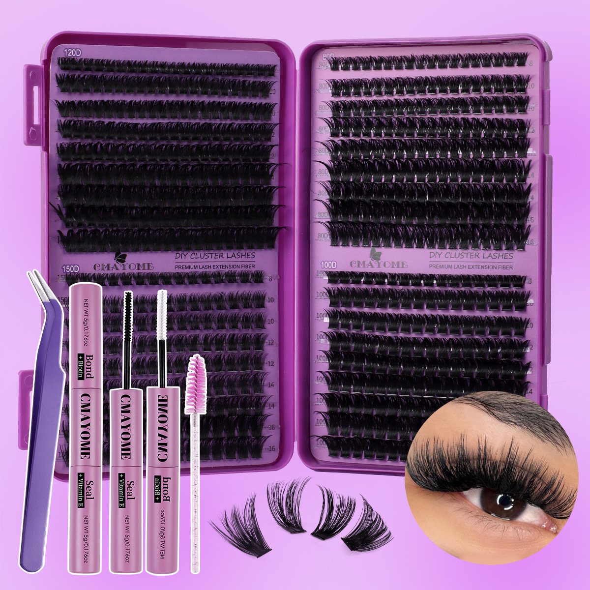 Fluffy Wispy DIY Lash Cluster - Volume DIY Eyelash Extensions Soft Lightweight Comfortable to Wear, Reusable Individual Eyelashes Natural Look Gr-image-1106697104