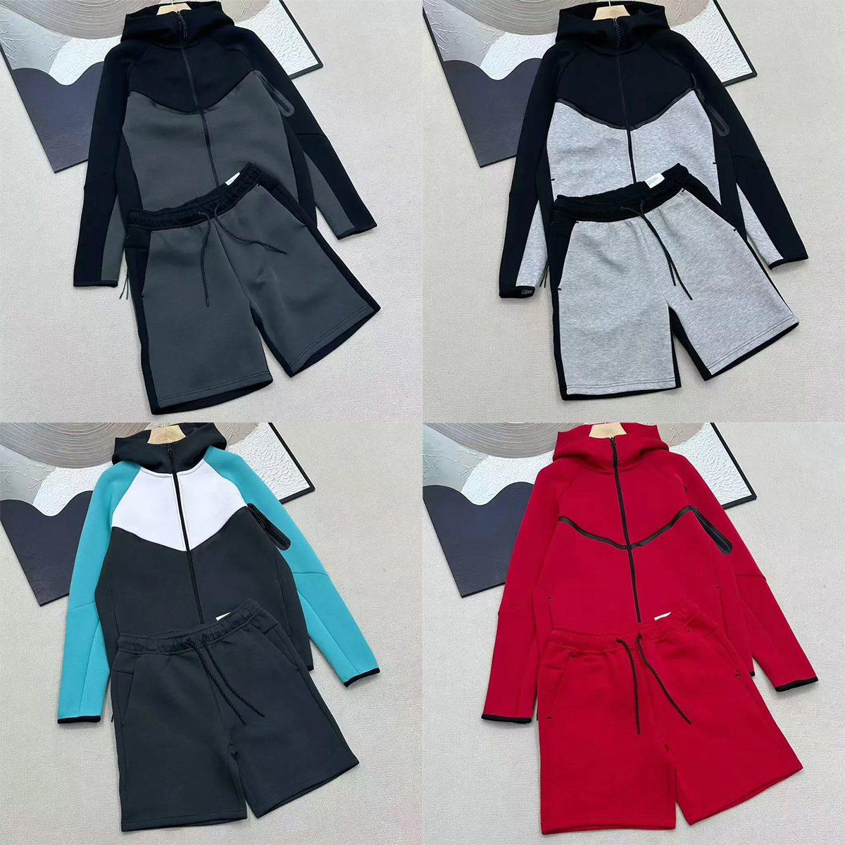 Tracksuit mens shorts sets designer men women tracksuit hoodie tech fleece drawstring shorts hoodies designer short set football outfit two piece se