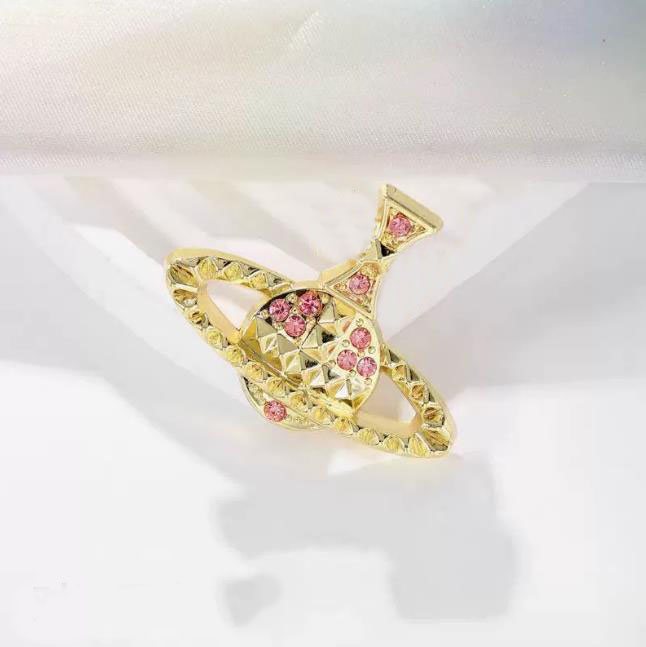 20style Luxury Retro Designer Saturn Is Full Of Diamond Brooches Letter Brooch Fashion Women Jewelry Accessories High Quality