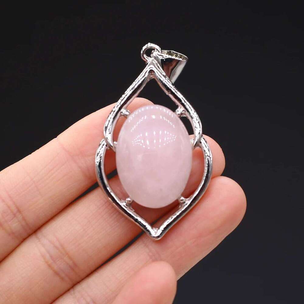 28x54mm Natural Stone Crystal Pendulum Rose Quartz Amethysts Geometric Shape Charms for Jewelry Making DIY Necklace Accessories facea