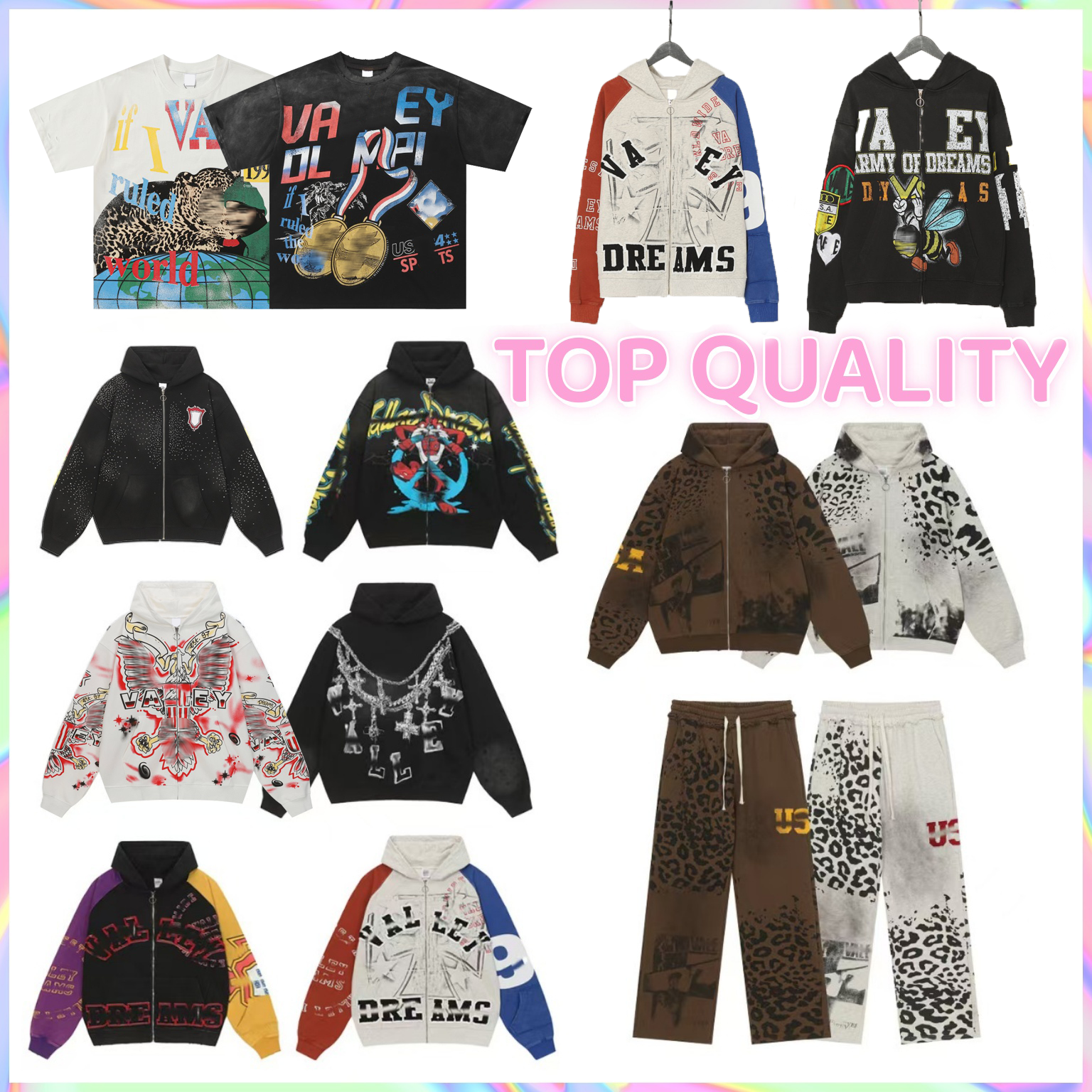 Valleyless dreams hoodie designer hoodie men hoodies designer men zip up hoodiehoody sweater y2k sweatshirt mens designer clothes mens clothingBy pu