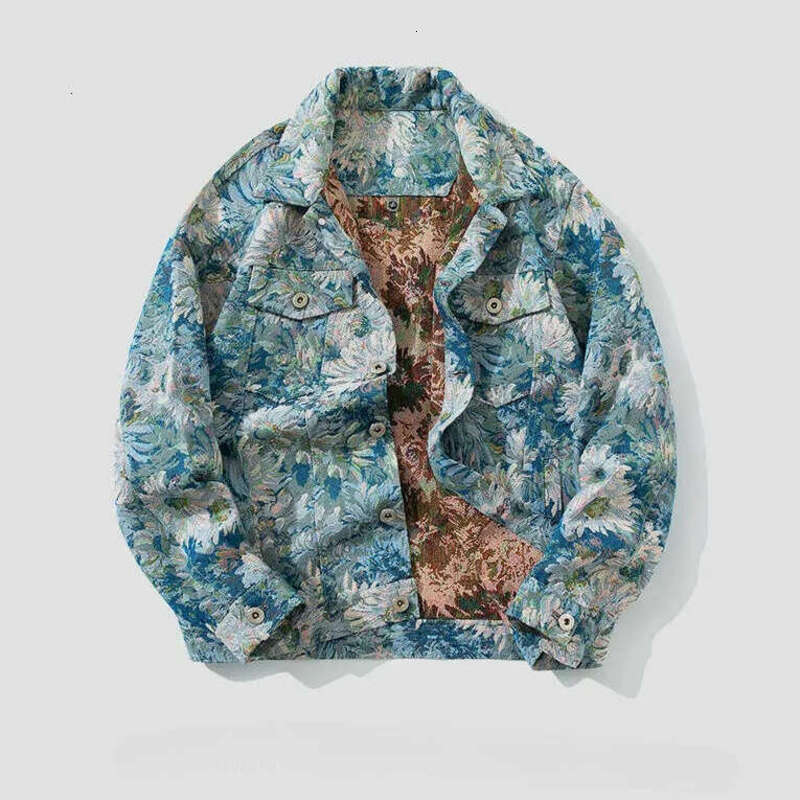 Mens Designer Jacket Men Coat Outerwear Coats Long Sleeve Floral Jacquard Colorful Going Out Casual Dress Shirt, Spring Autumn Boyfriend Gift Men�