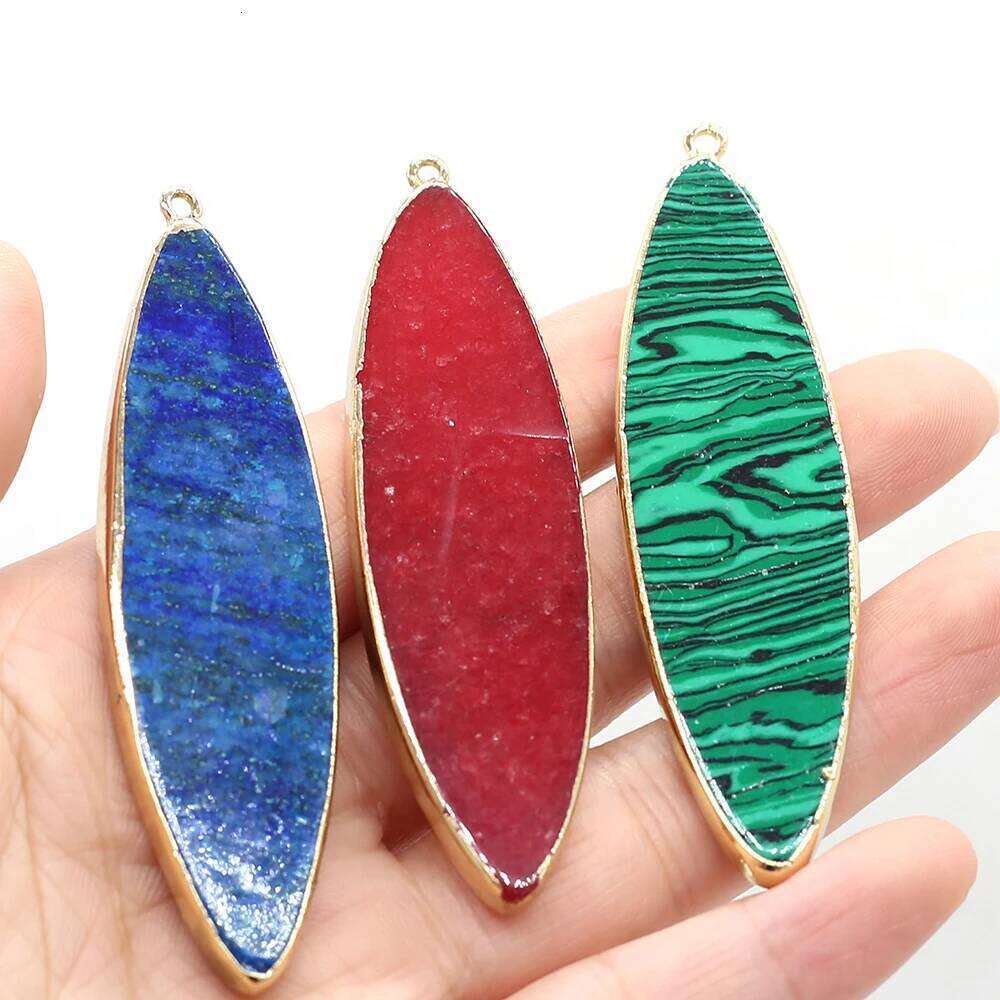 1pc 20x75mm Flat Round Gemstone Pendant Natural Stone Rose Quartz Charms for Jewelry Making Supplies DIY Necklace Accessories 33947