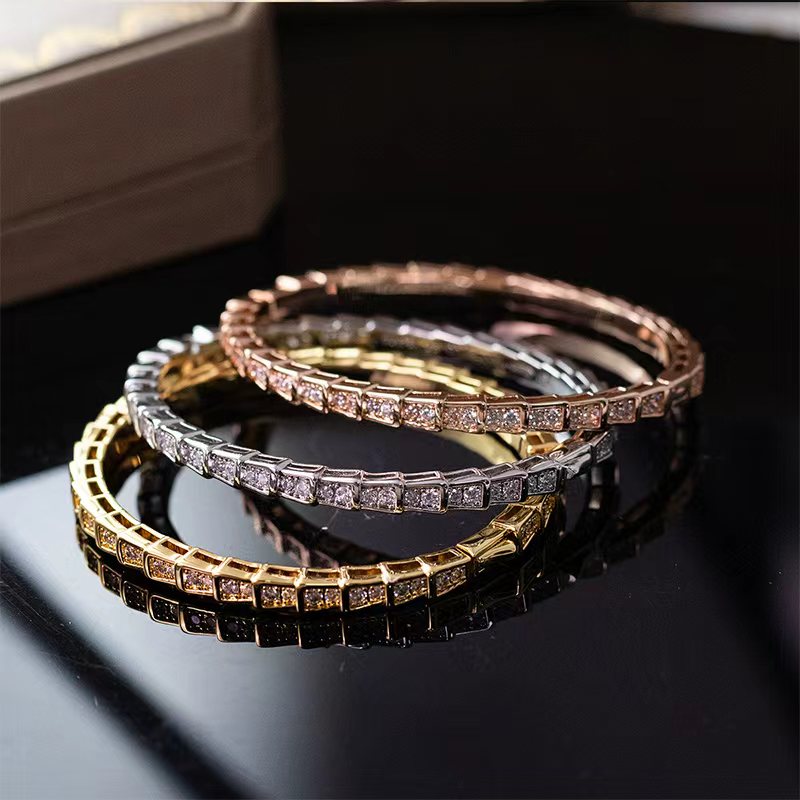 Fashion Classic Bracelet for Women Jewelry Designer Full Diamond 18k Gold Stainless Steel Jewelry-image-1106728000