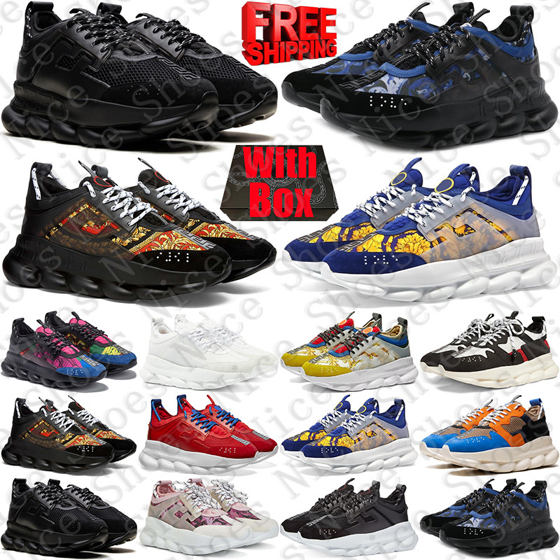 Livraison gratuite avec boîte Designer Chain Reaction baskets chaussures de sport pour hommes femmes chaussure chaussures schuhe scarpe formateur