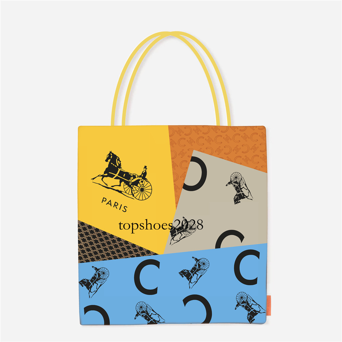 2026 New European American Cross-Border Spring/Summer Niche Printed Canvas with Cowhide Strap, Handbag and Shoulder Bag-image-1109671336