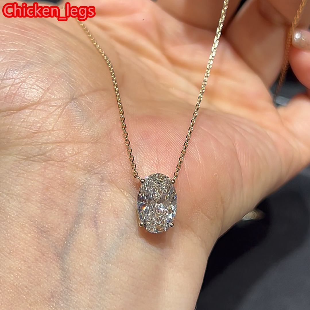 Custom Igi Certified 1 2 3ct VS1 10k 14k 18k Solid Gold Oval Cut Lab Diamond CVD HPHT Lab Grown diamond Necklace Pendant