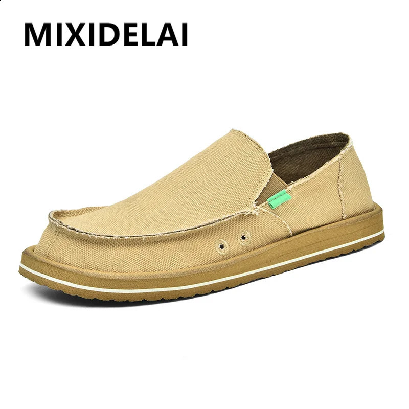 2025 Spring Handmade Canvas Casual Men Shoes n Fashion Sneakers Man Loafers Breathable Low Top Flat Soft Driving 260519banjia