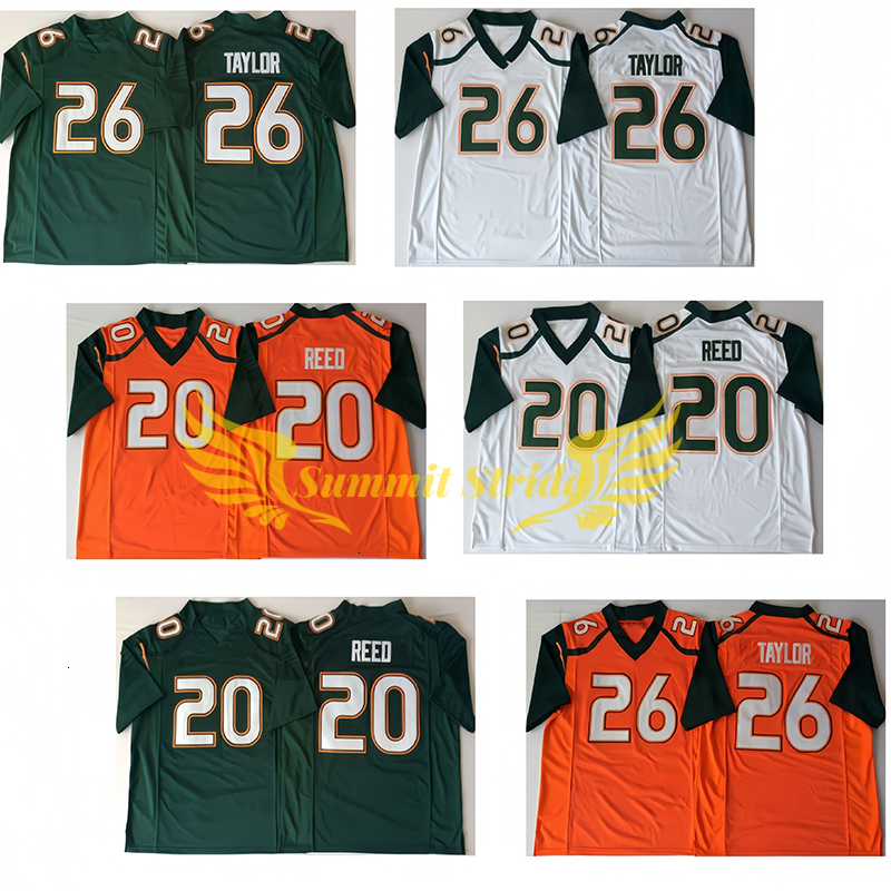 Miami Mens 26 Sean Taylor 20 Ed Reed Wholesale US America Hot Sale High Quality Stitched College Football Jersey Shirts