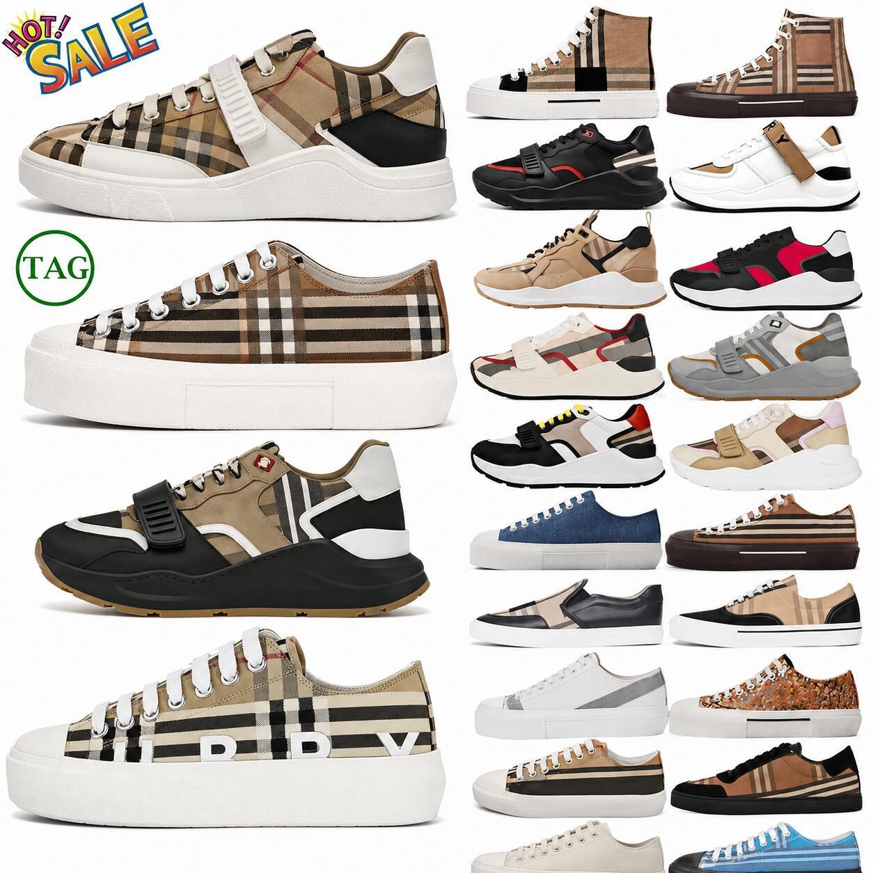 sneakers designer Vintage Ramsey Check shoes trainers Regis Cotton Suede Leather sneaker mens Archive Beige Birch Brown Soft Blue Chalkf size36-45