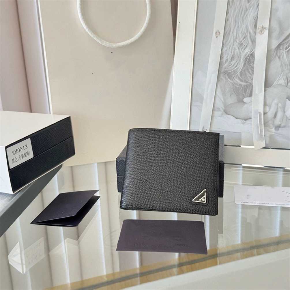 P2026 Style Mens Genuine Leather Cross Pattern Triangle Fold Wallet Cowhide Wallet New Model Tote Bag Designer Bag