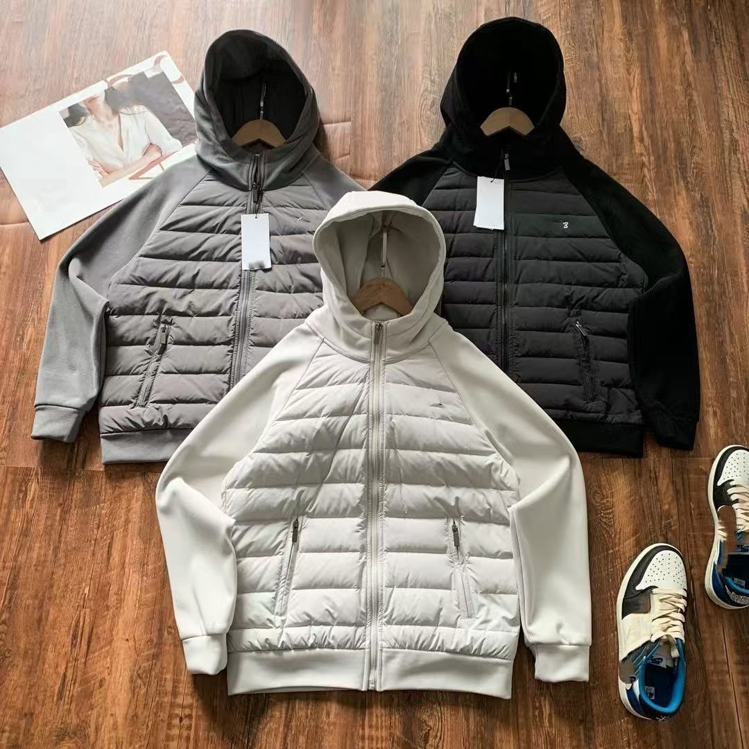 L mode marque à la mode épissé Design chaud veste courte vers le bas manteau