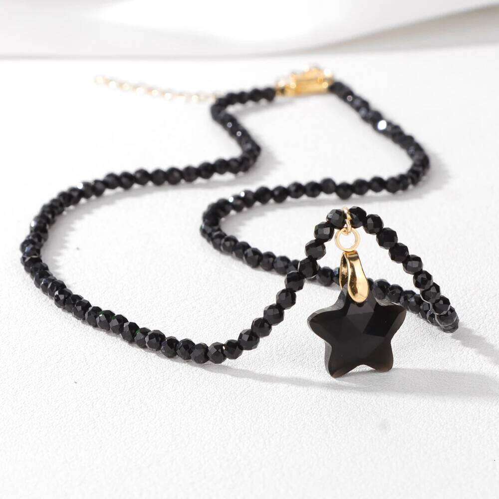 Fashion 3mm Black Spinel Beads Necklace Natural Stone lapis lazuli Tiger Eye Rose Quartz Beaded Choker for Women Boho Jewelry dd367