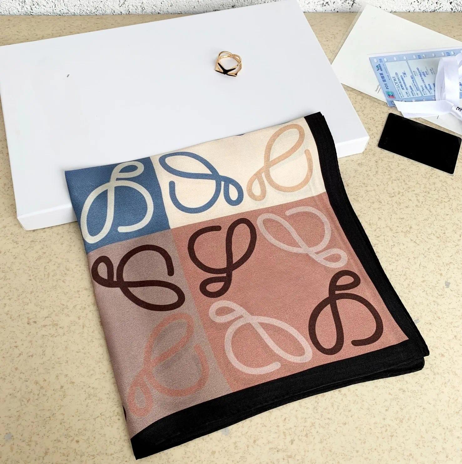 Designer scarf Women 100% Scarves Luxury Long Wraps Shawls 53cm Neck Scarf for Ladies Printed Real Silk Foulard