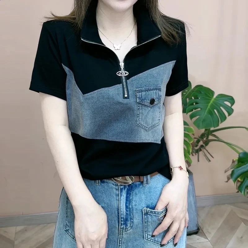 Womens Tshirt 2025 Summer Comfortable Korean Version Loose Ladies Joker Highend Fashion Blouse 260518