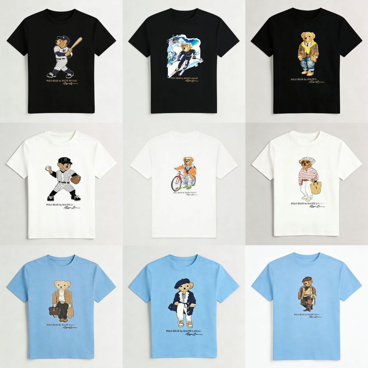 Teddy bear Cartoon shirts unisex Designer t shirt Summer t shirt Cotton top Graphic tee Elegant Breathable tshirt casual High Quality short Sleeve s