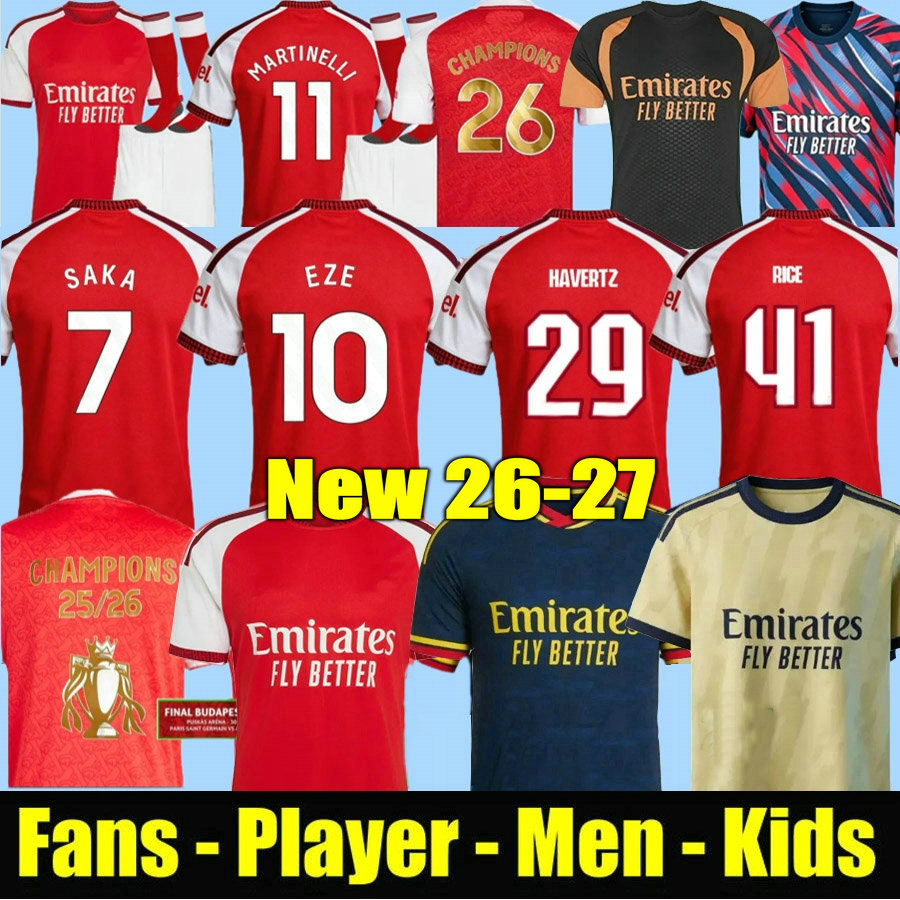 Champions kit jersey football tops Soccer Jerseys final vintage SAKA GYOKERES 25 26 27 EZE ODEGAARD RICE MADUEKE BERGKAMP HENRY kids Shirt MARTIN-image-984366602