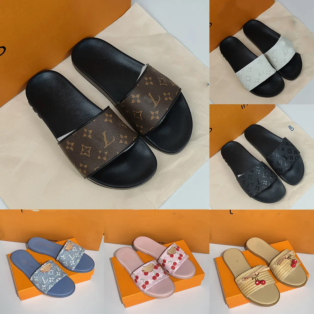 Sandals designer shoes slides slippers classic designer sandals women new model candy series slippers high quality couple style old flower brown-image-998969217