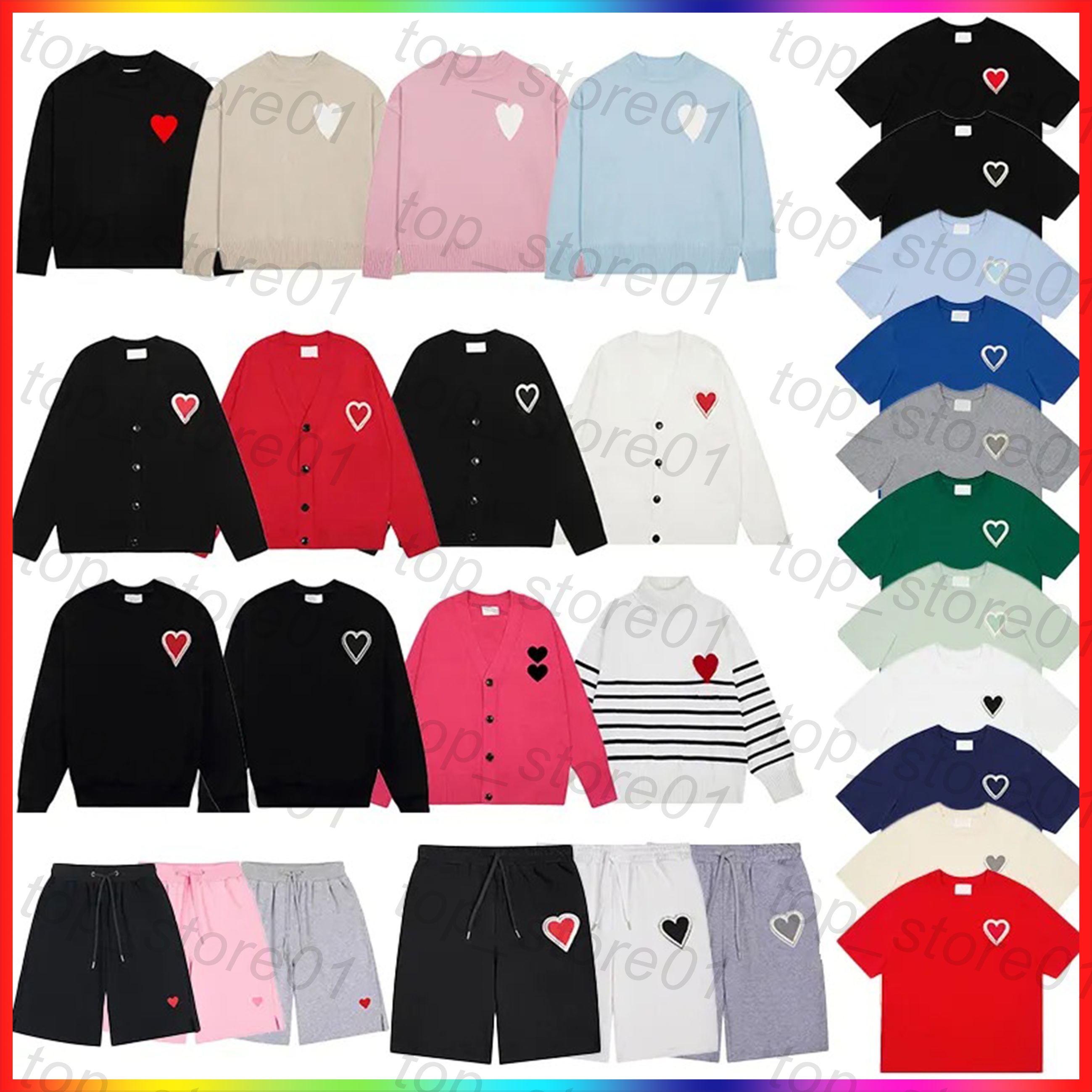 designer sweaters fashion heart embroidery pattern knitwear sweater women mens round neck A-line t shirt students casual fleece tops clothes unis
