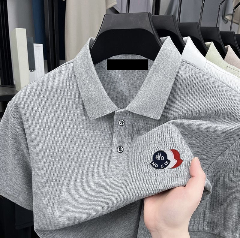 Summer pure cotton men's high-end business breathable quick-drying fashionable casual simple collar short-sleeved polo shirt