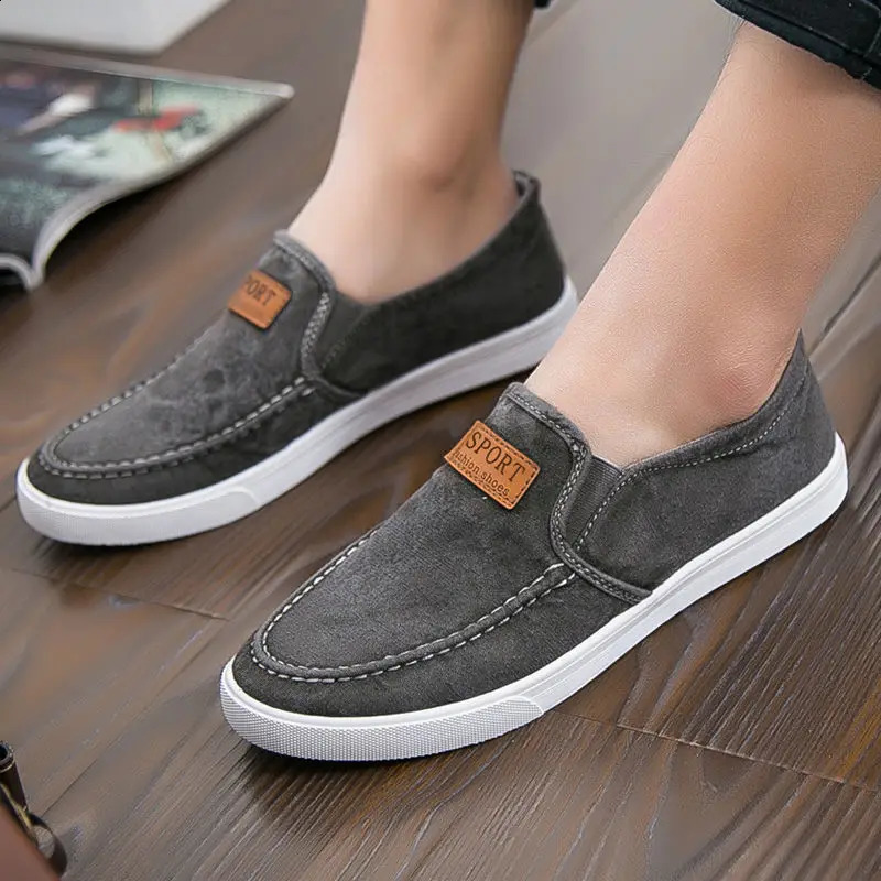 Mens Breathable Canvas Loafers Lightweight Denim SlipOn Sneakers Casual Walking Flats for SpringSummer 260519banjia