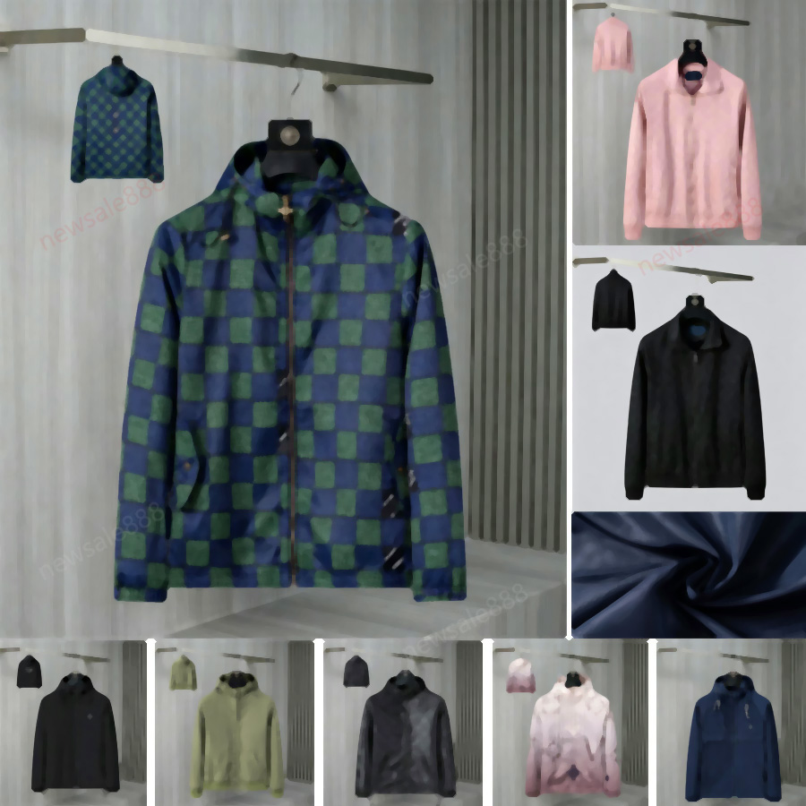 2026 mens hooded windbreaker Long Sleeve Mens Jackets printing jacket Clothing Zipper Letter Pattern Plus Size Male casual coat Asian size M-3XL