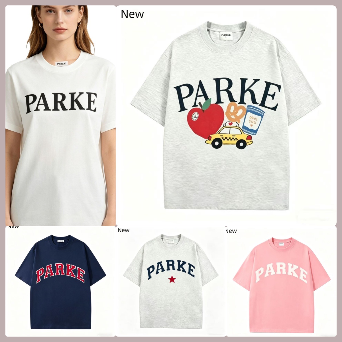 Parke T-shirts Designer Femmes Tee Tendance Dessin Animé Imprimés Col Rond Décontracté Lâche Dames Hauts Athleisure Respirant Confort Mode Street