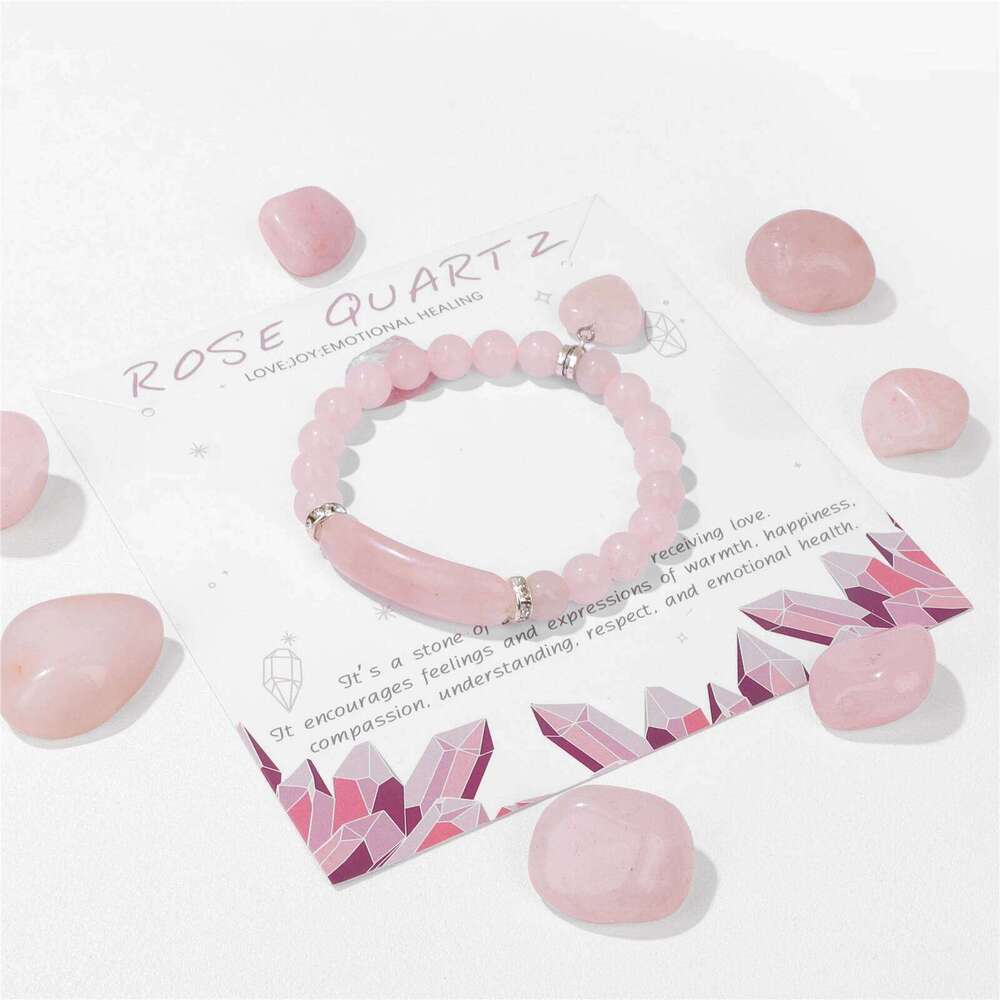 Pink Rose Powder Crystal Quartz Natural Stone Stretch Bracelets Homme Purify the Soul Pulsera Jewelry Beads Lover Women 6a20f