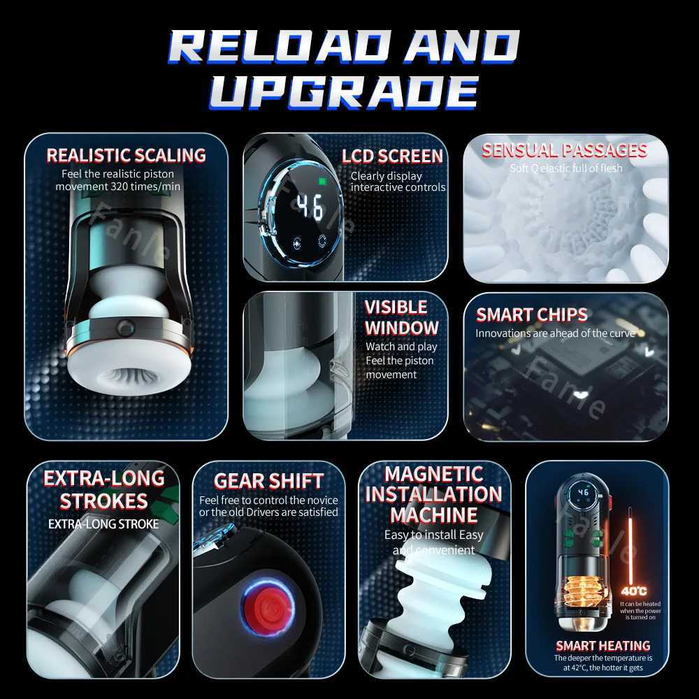 Male Masturbation Cup Automatic Telescopic Heated Sucking Pocket Pussy Blowjob Sex Machines Toy Adult Goods for Men Masturbator L26922s