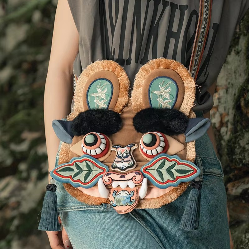 Sac à bandoulière léger à motif tête de tigre classique, Style ethnique, mode Parent-enfant, messager léger pour enfants, tendance quotidienne