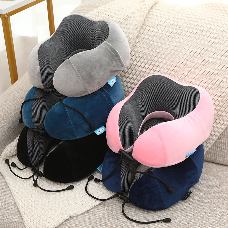 Ensemble de 4 oreillers en forme de U en tissu magnétique et mousse à mémoire de forme confortable de haute qualité