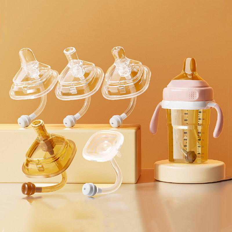 Square Shape Handle Feeding Bottle Lightweight for Hegen Handle Easy Grasp for Baby 6M+ /Pacifier suction nozzle with straw gravity ball-image-1106684020
