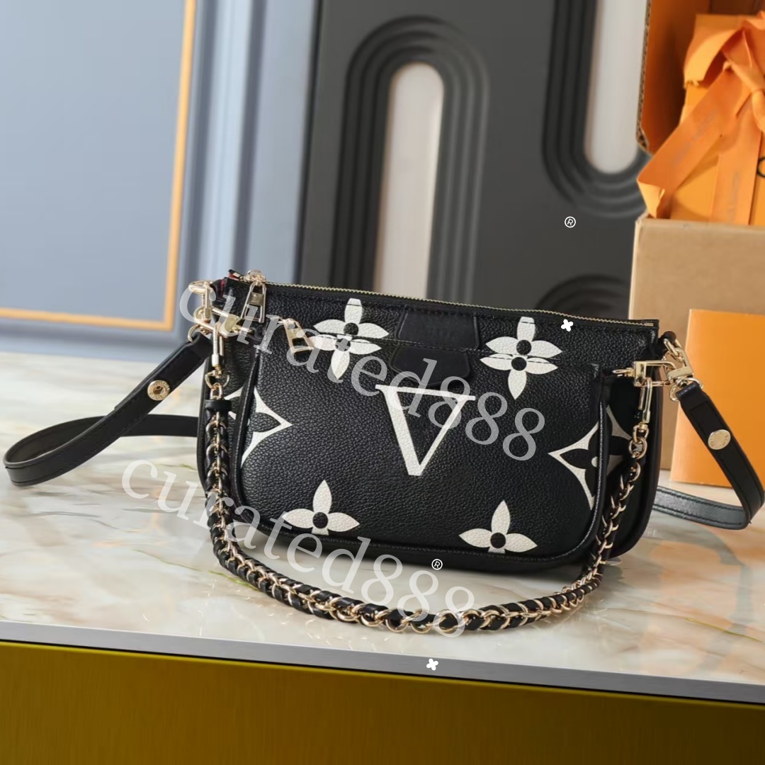 Monogram Sac à bandoulière monogramme géant élégant pour femme avec détail de chaîne, sac à bandoulière décontracté pour un usage quotidien