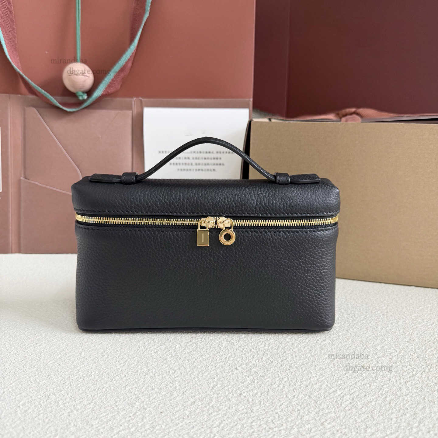Cosmetic Bags Cases New black bag gigi L19 Mini Bag handbags Lunch fashion brand bag Leather Crossbody handbag Extra Pocket Double Zipper Oblique Ma