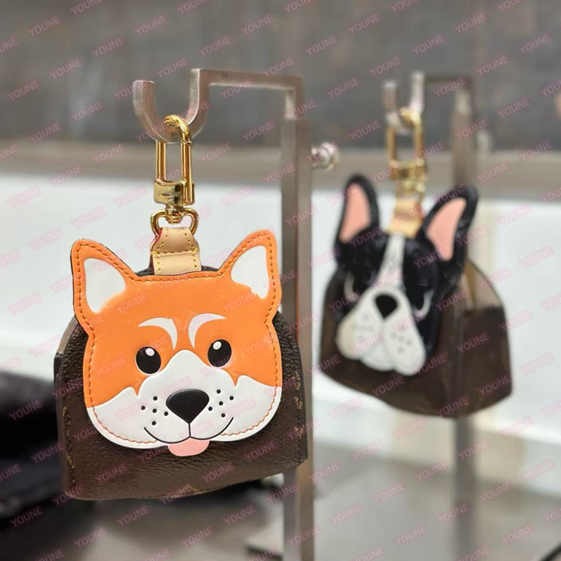Beagle Dog Bags Holder Shiba BAG Charm Designer Keychain - Monogram Style Canvas & Leather Pendant Handbag Charm AirPods wireless Earphone Case Stor