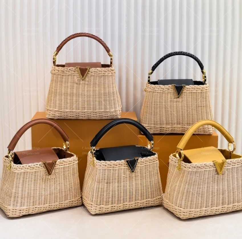 Evening Bags Designer tote bag Capucines BB Handbag Top Quality Shoulder Bag ummer Classic Woven Vegetable Basket Bamboo Bag Leather Crossbody Bag W