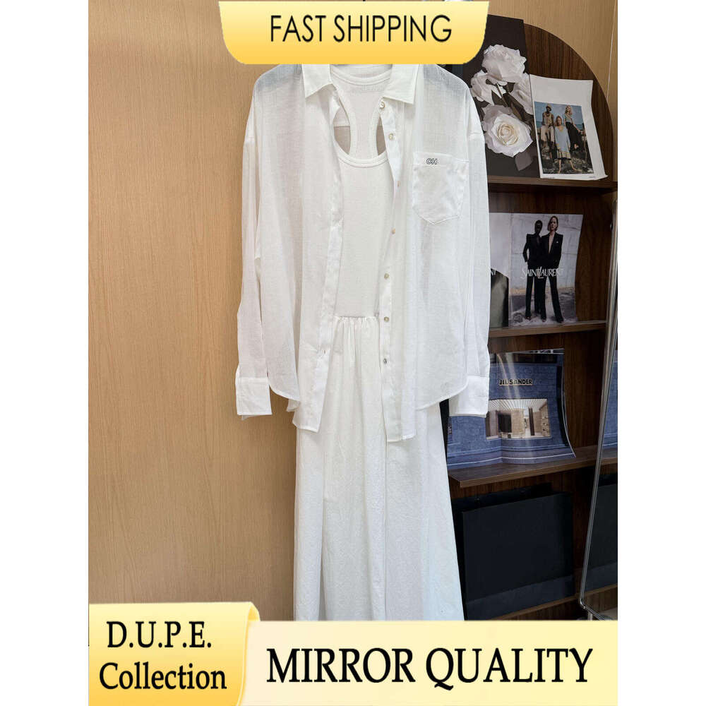 Robe Maxi blanche de créateur, débardeur dos nageur, tricot côtelé, marque de luxe, jupe longue, Logo brodé, Robe de vacances