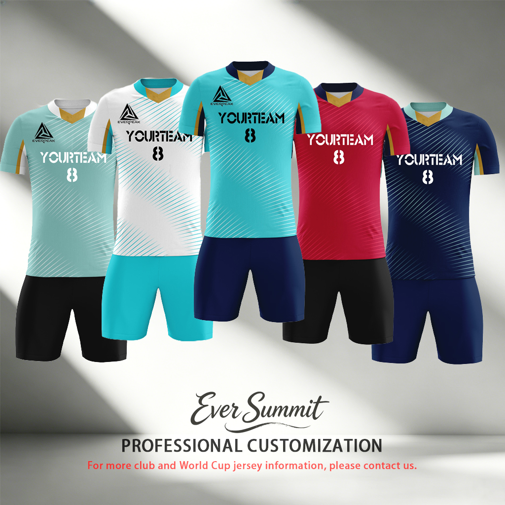 Ensemble de maillot de football personnalisé pour hommes, vert menthe avec accent doré, uniforme de football avec short, nom personnalisé, numéro