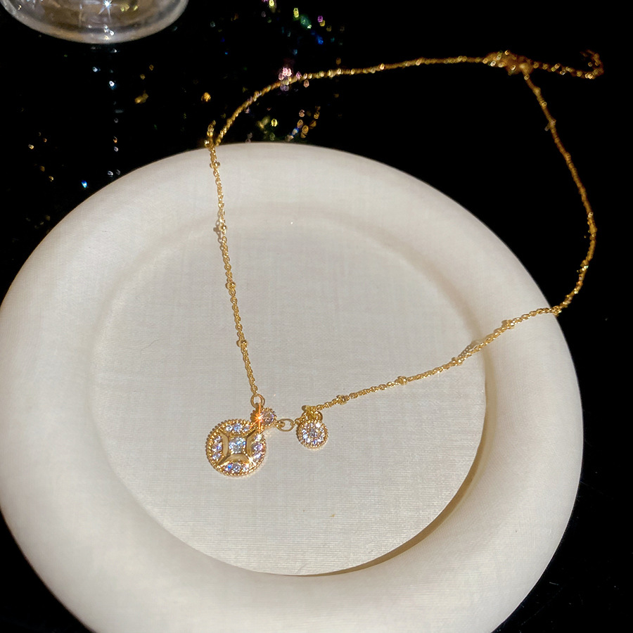 18k real gold plated zircon beaded pearl bracelet necklace set, exquisite light luxury style, versatile and high-end jewelry-image-1106841143
