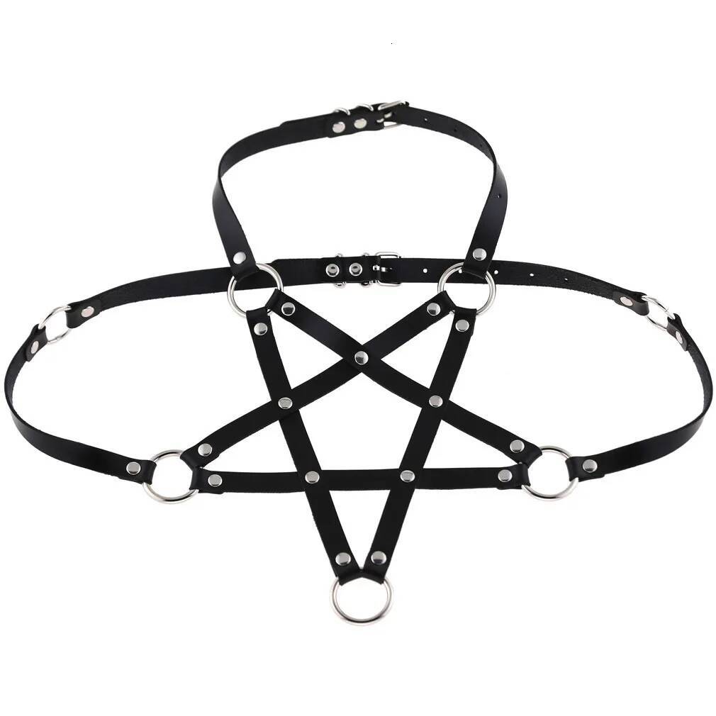 New 2026 Sexy Harajaku Anime Statement Stars Leather Harness Necklace For Women Men Gothic Body Bra Summer Boho Party Jewelry Gift