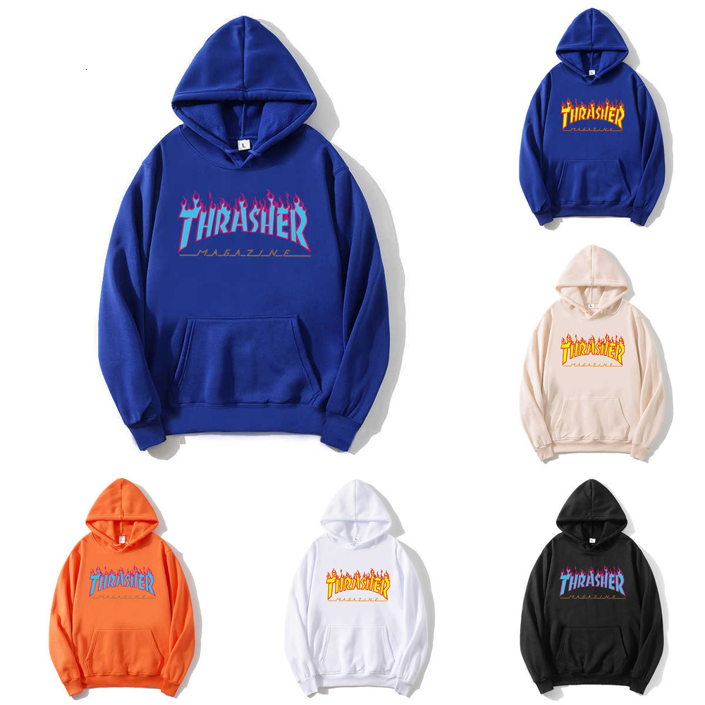 Thrashers Hoodie 2025 MAN Women's Desinger Fashion Luxury Classic Hooded Flame Print New Women's Sweatshirt Multiple Colors 86F 31 e4