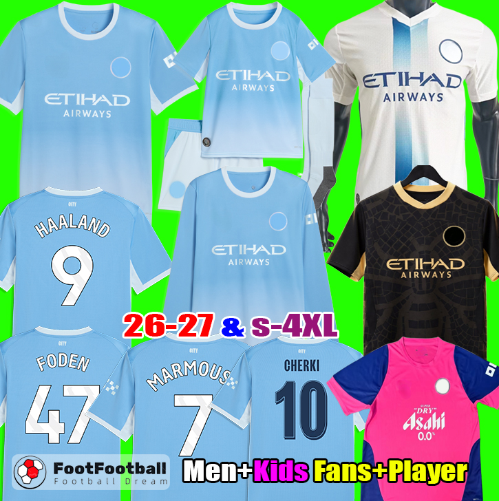 2026 man city 26 27 SOCCER JERSEYs BERNARDO DOKU SILVA fans player DE BRUYNE GRELISH Manchesters city26 27 football kit tops shirt men kids kit s-image-958627003