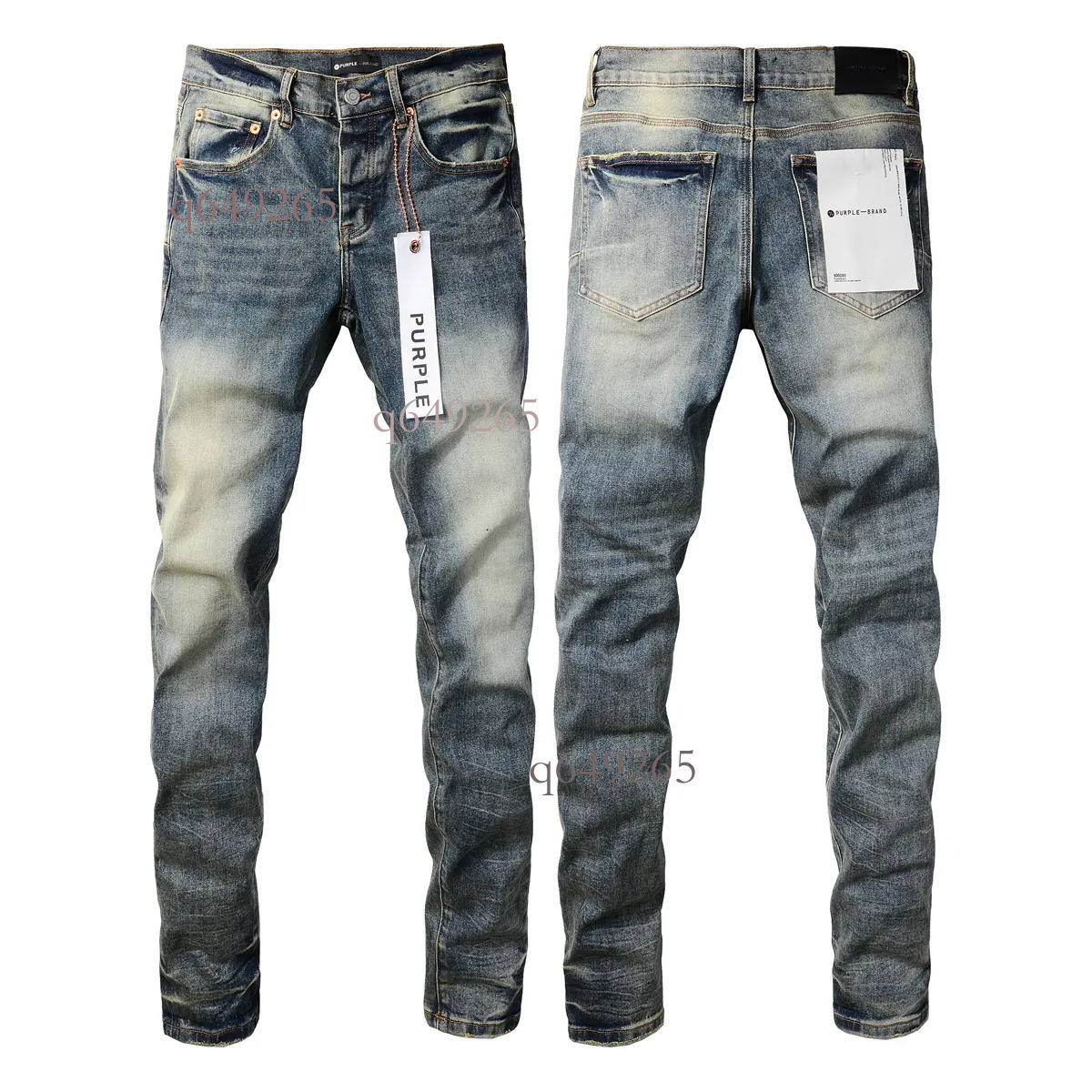 Purples Jeans Mens Trousers purple Jeans Denim Designer Jeans Men Black Pants High-End Quality Straight Retro Ripped Biker Jean Slim Fit Motorcycle