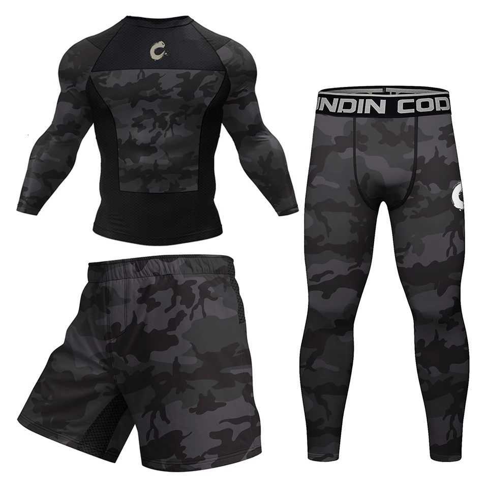 Black No Gi BJJ T shirt MMA Shorts Sets Boxing Rashguard for Men Jiu Jitsu Compression Workout Wear Sport s X260520 88