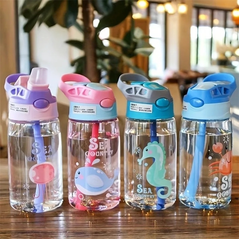 2026 New 480Ml Kids perfume Handheld Portable Cartoon Pattern Water Sippy Feeding Cup cologne With Straws Leakproof Bottle For Outdoor Sports260518w